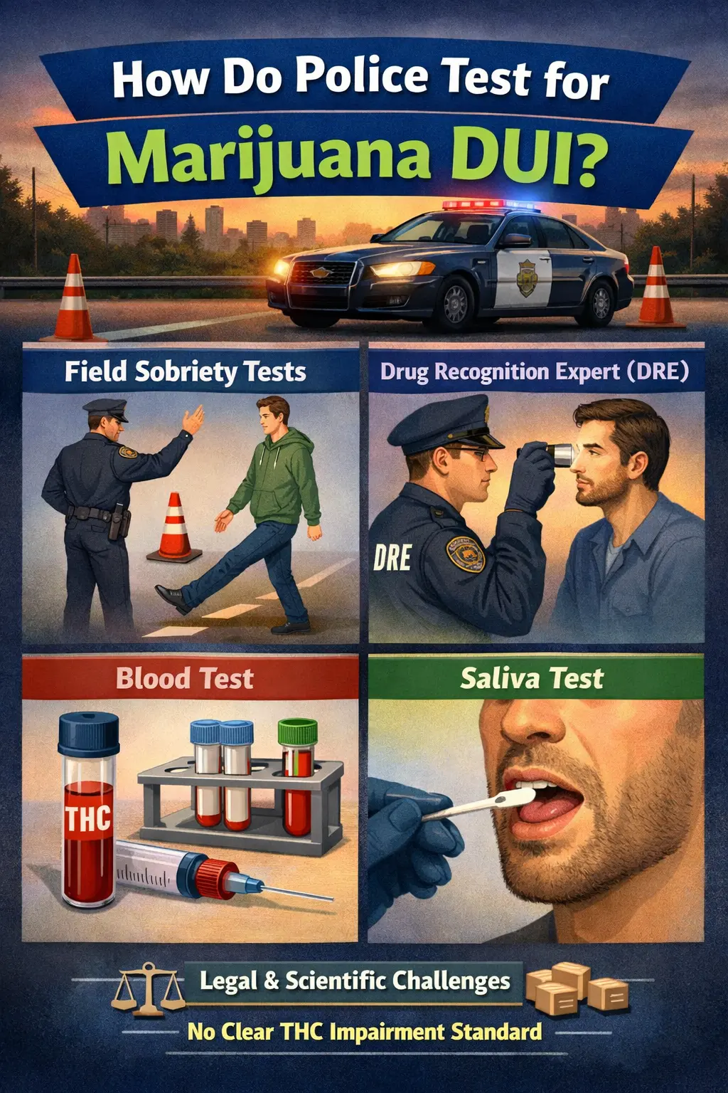 Police testing methods for marijuana DUI