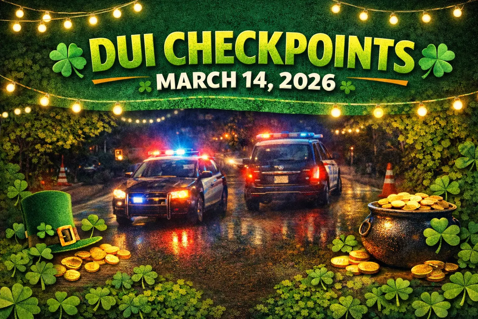 DUI checkpoints March 14, 2026