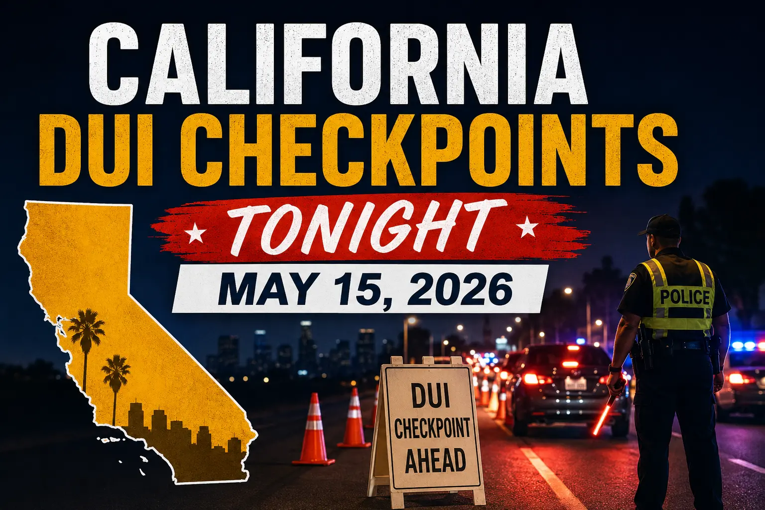DUI checkpoint in California tonight