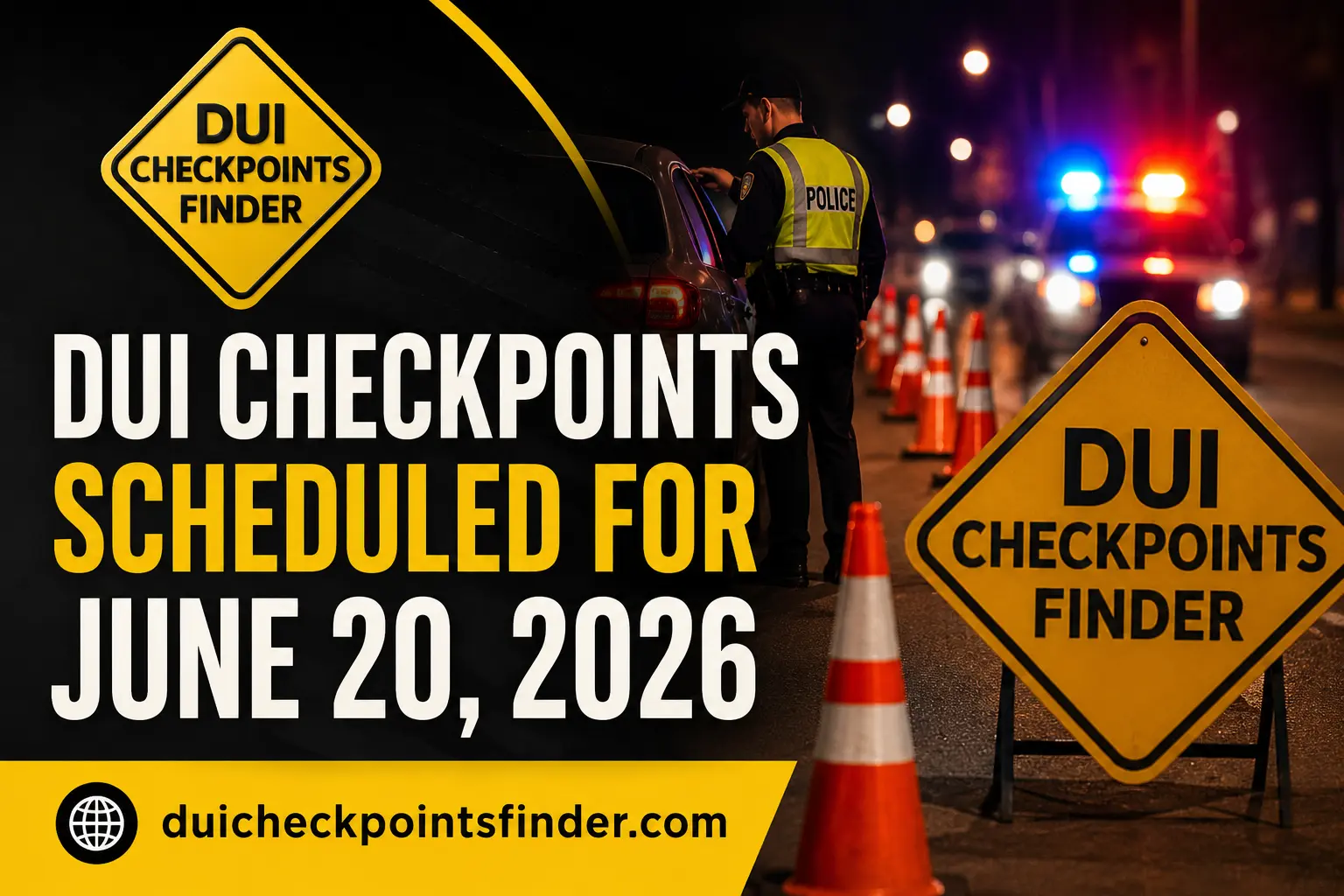 DUI checkpoints finder - June 2026