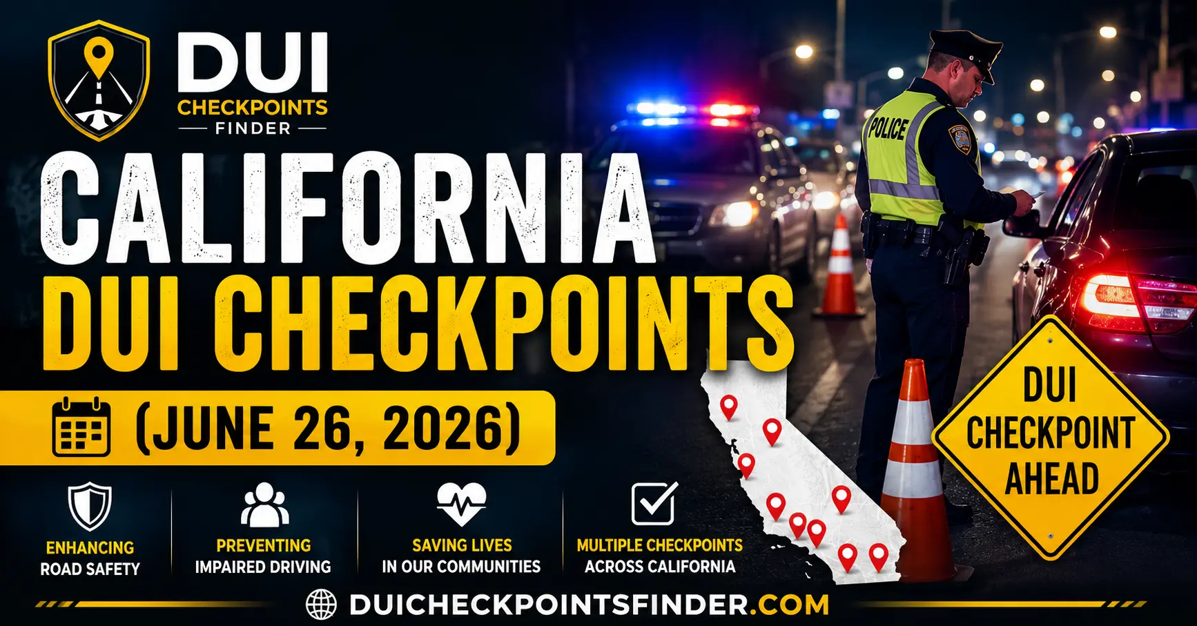 DUI checkpoints finder in California