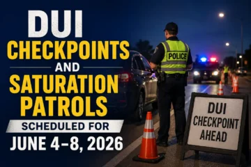 DUI checkpoints scheduled for June 2026