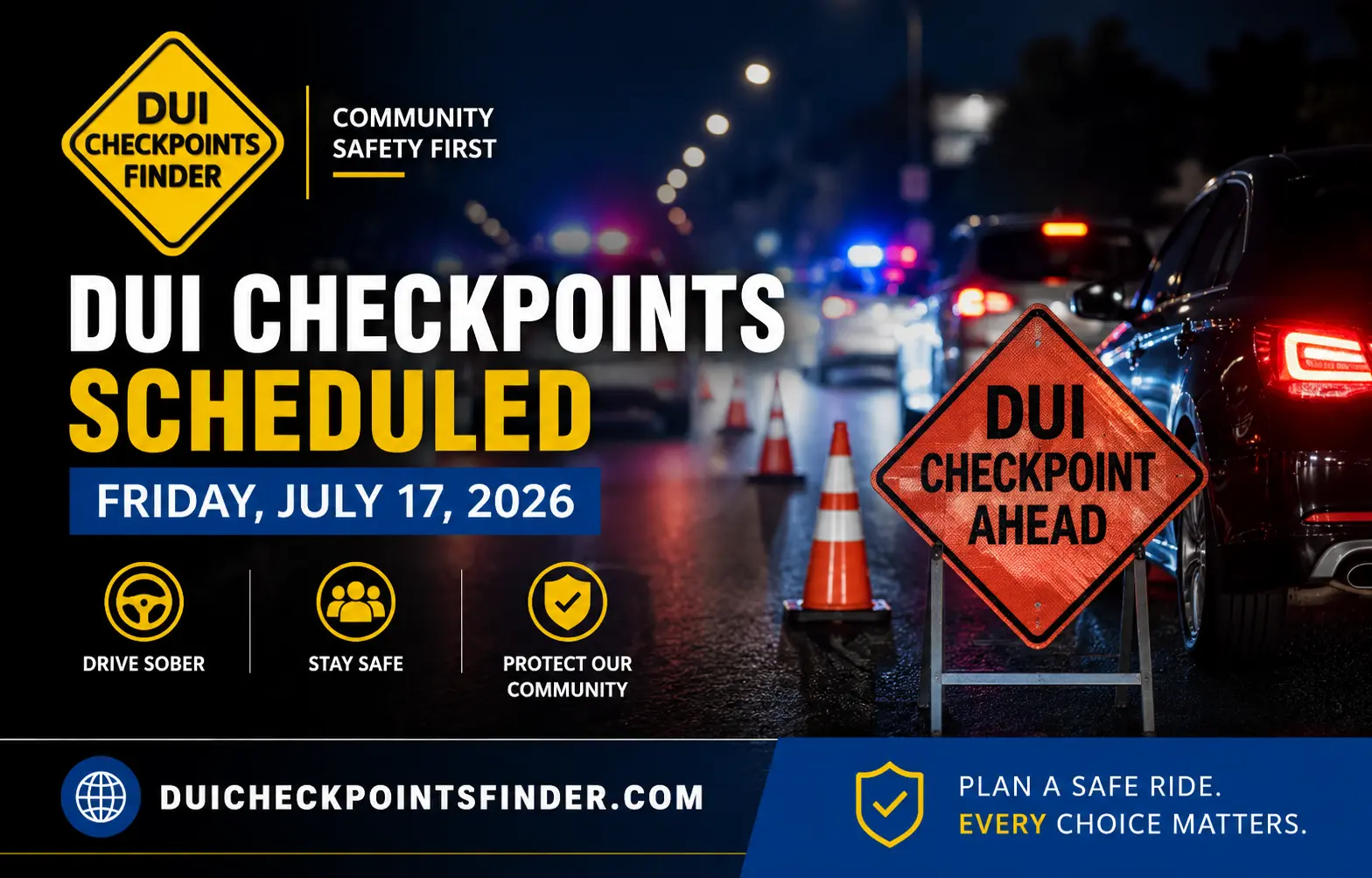 DUI checkpoint safety notice