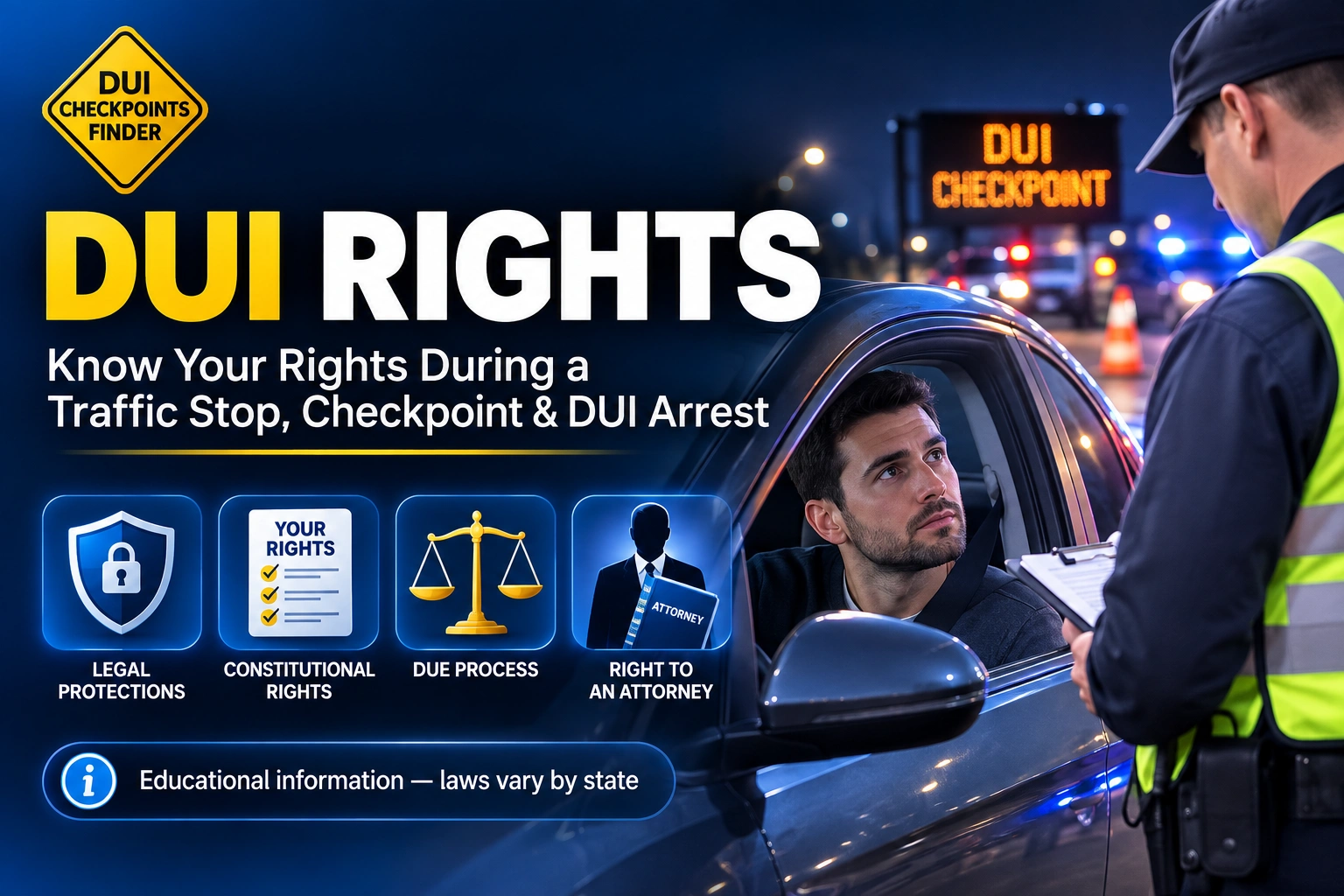 DUI rights during a traffic stop, checkpoint and DUI arrest